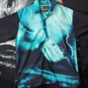 Paco button down lightning graphics